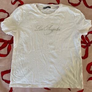 Zara Los Angeles Bling Rhinestone Top